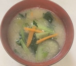 小松菜と余り野菜の味噌汁